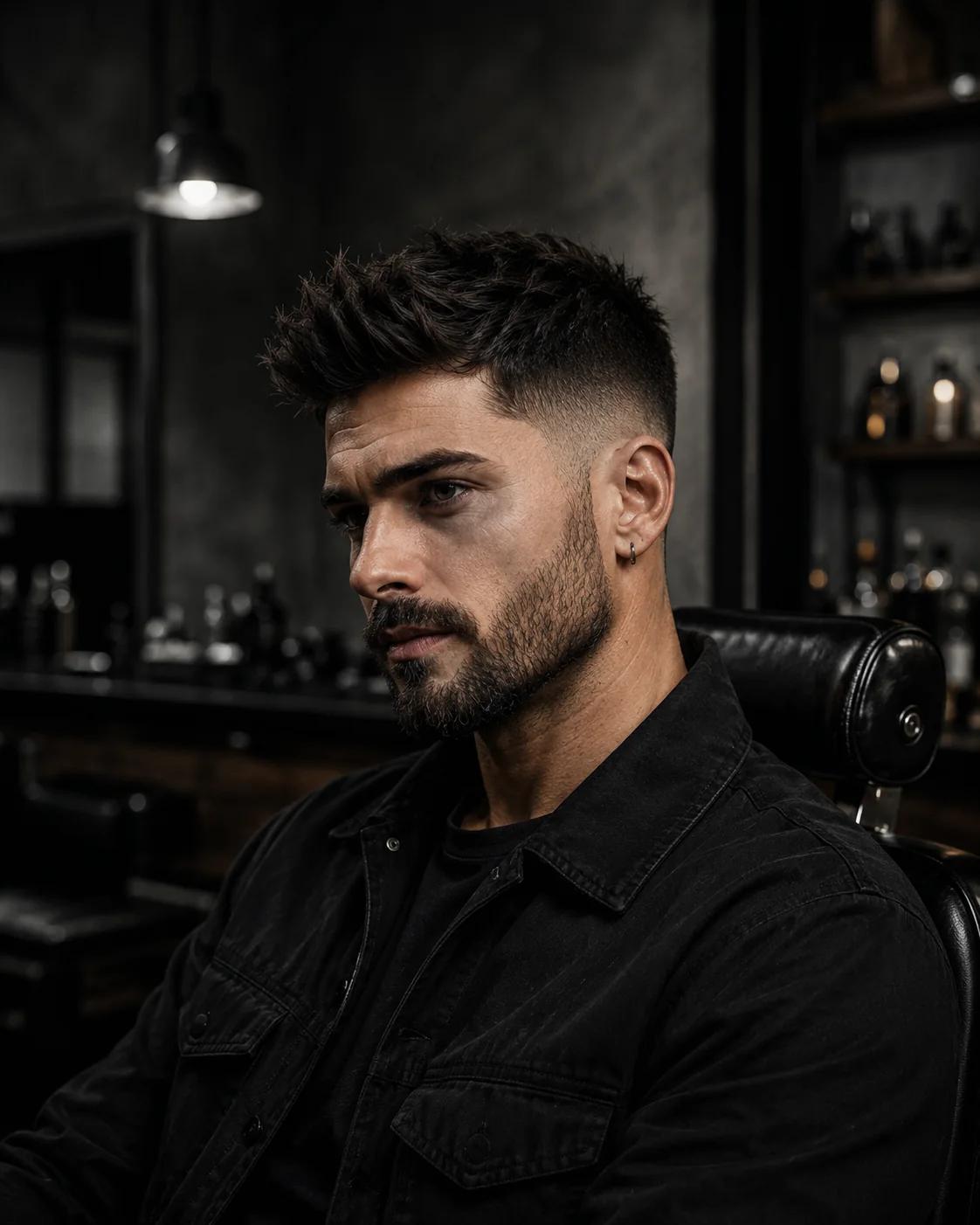 Corte masculino contemporâneo com acabamento preciso